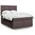 Vidaxl Box spring postelja z vzmetnico temno rjav 140x190 cm blago