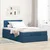 Vidaxl Otomanska postelja z vzmetnico & LEDs modra 120x190 cm blago
