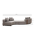 Atelier del Sofa Ugaona garnitura Gondol 105x70x380cm Siva