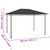 Paviljon 4x3x2,7 m antraciten 180 g/m2