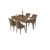 Hanah Home trpezarijski set Radde, sto i 4 stolice, ploča u dekoru drveta Baroque, braon tkanina Babyface