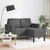 vidaXL vidaXL 2-sedežni kavč z ležiščem v obliki črke L temno siva 125 cm, (21749639)