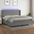 vidaXL Box spring postelja z vzmetnico LED temno siva 200x200 cm blago