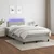 vidaXL Box spring postelja z vzmetnico LED sv. siva 120x190 cm blago