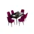 Hanah Home Set Trpezarijski sto i 6 stolica Are, Bordo-crni