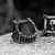 Prstan Calvarium Skull - SS8-782R black