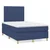 VIDAXL Box spring postelja z vzmetnico LED modra 120x190 cm blago