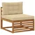 Setovi sofa s jastukom 6 pcs Prirodna i bež Čvrsto drvo akacije