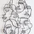 Wallity Zidna dekoracija Faces Line Art- APT743 L, 73 x 99 cm, Crna