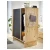 GLAMBERGET Garderober i 3 kliznih vrata, borovina/crna, 117x63x150 cm