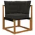Set vanjskih sofa 6 kom. Prirodna i crna