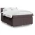 Vidaxl Box spring postelja z vzmetnico temno rjava 140x200 cm blago