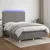 vidaXL Box spring postelja z vzmetnico LED temno siva 140x200 cm blago
