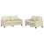 2-dijelni set sofa s jastucima krem od umjetne kože