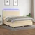 Vidaxl Box spring postelja z vzmetnico LED krem 160x200 cm blago