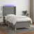 Vidaxl Box spring postelja z vzmetnico LED temno siva 90x200 cm blago