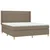 Vidaxl Box spring postelja z vzmetnico LED taupe 180x200 cm blago