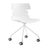[en.casa]® vrtljivi pisarniški stol s koleščki v retro slogu (81x49cm), bel