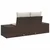 Vidaxl Vrtni kavč z blazino Rjava 184 x 62 x 69 cm poli ratan
