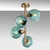 Opviq Luster Benek-15-14502, 40x40x55cm, IP20, Zlatno-plave boje