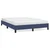 shumee vidaXL Posteljni okvir brez vzmetnice moder 140x190 cm oblazinjen s blagom