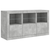 Komoda s LED svjetlima siva boja betona 123x37x67 cm