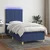 Vidaxl Box spring postelja z vzmetnico LED modra 100x200 cm blago