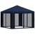 Vidaxl Vrtni gazebo s stranskimi stenami 3 x 3 m Modra