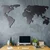 Wallity Zidna dekoracija World Map Silhouette, 60x120cm, Crna