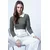 Trend Alacati Stili Ženska bluza dugih rukava Alc-X13511, Polo kragna, Siva