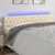 Vidaxl LED posteljno vzglavje krem 180x7x78/88 cm blago