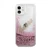 Maska Guess Faceplate Liquid Glitter Vintage Script za iPhone 12 mini, Roze
