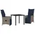 Set stola i stolica s jastukom 3 pcs Siva PE ratan