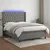 Vidaxl Box spring postelja z vzmetnico LED temno siva 140x190 cm blago