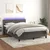 Vidaxl Box spring postelja z vzmetnico LED temno siva 140x200 cm žamet