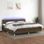 Vidaxl Box spring postelja z vzmetnico LED temno rjava 200x200cm blago