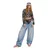Cropp - Farmerke wide leg - PLAVA