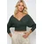 Trend Alacati Stili Ženska bluza dugih rukava ALC-019-053-BLZ, V-izrez, Maslinasta