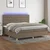 Vidaxl Box spring postelja z vzmetnico LED taupe 200x200 cm blago