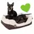 zoolove krevet za pse - umjetna koža i vuna - vrećica za pranje XL: D 75 x Š 80 cm