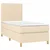 Vidaxl Box spring postelja z vzmetnico krem 90x190 cm blago