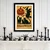 WallXpert uramljena slika 3752HALCT-018, veštica na metli, bundeva i crne mačke sa natpisom Halloween, 37 x 52 cm, crni ram