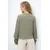 Trend Alacati Stili Ženska bluza dugih rukava Alc-X13877, V-izrez, Zelena