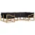 Set vanjskih sofa s jastukom 6 pcs Bijela i crna