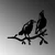 Aberto Design Dekorativna figura Bird On The Branch 09, 45x39 cm, 1.5 mm
