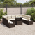 vidaXL vidaXL Vrtna garnitura Set 10 Rjava, Bež Ratan, Blago, Jeklo, (22065268)