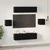 Set TV komoda Zidne 6 pcs Crni hrast Konstruirano drvo