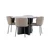Venture Design Jedilna garnitura Strada miza s 4 stoli Edina, miza 120x74 cm, črno-rjava