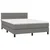 Vidaxl Box spring postelja z vzmetnico LED temno siva 140x200 cm blago