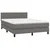 Vidaxl Box spring postelja z vzmetnico LED siva 140x190cm umetno usnje